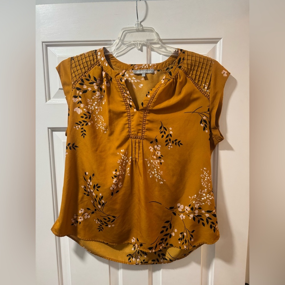 Daniel Rainn Mustard Floral Blouse